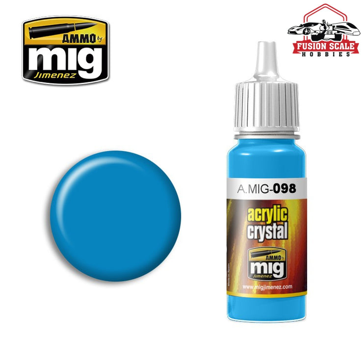 Ammo Mig Jimenez Crystal Light Blue Acrylic - Fusion Scale Hobbies