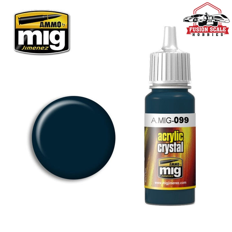 Ammo Mig Jimenez Crystal Black Blue Acrylic - Fusion Scale Hobbies