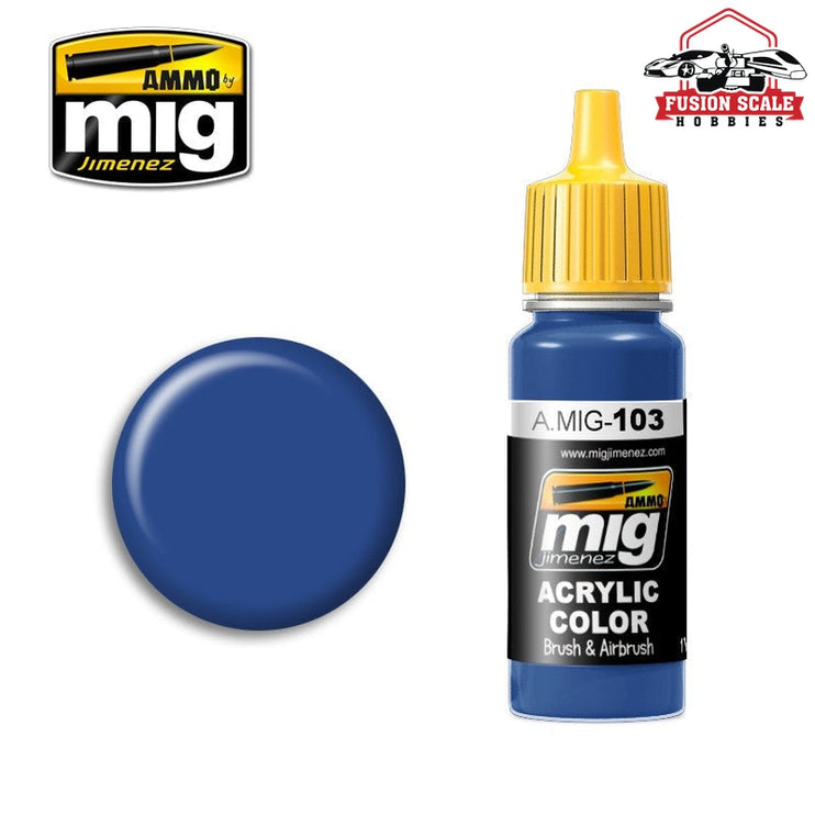 Ammo Mig Jimenez Medium Blue AMIG103 - Fusion Scale Hobbies