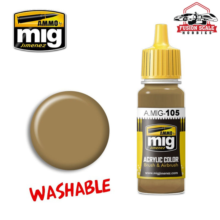 Ammo Mig Jimenez Washable Dust (Ral 8000)  Acrylic Paint - Fusion Scale Hobbies