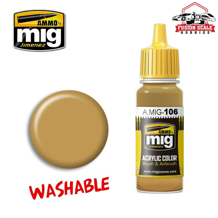 Ammo Mig Jimenez Washable Sand (Ral 8020)  Acrylic Paint - Fusion Scale Hobbies