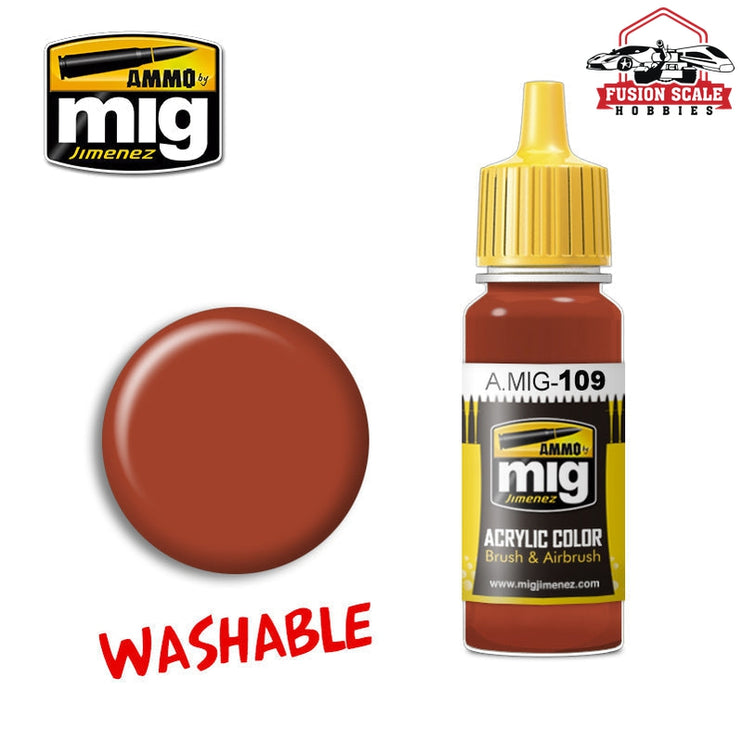 Ammo Mig Jimenez Washable Rust Acrylic Paint - Fusion Scale Hobbies