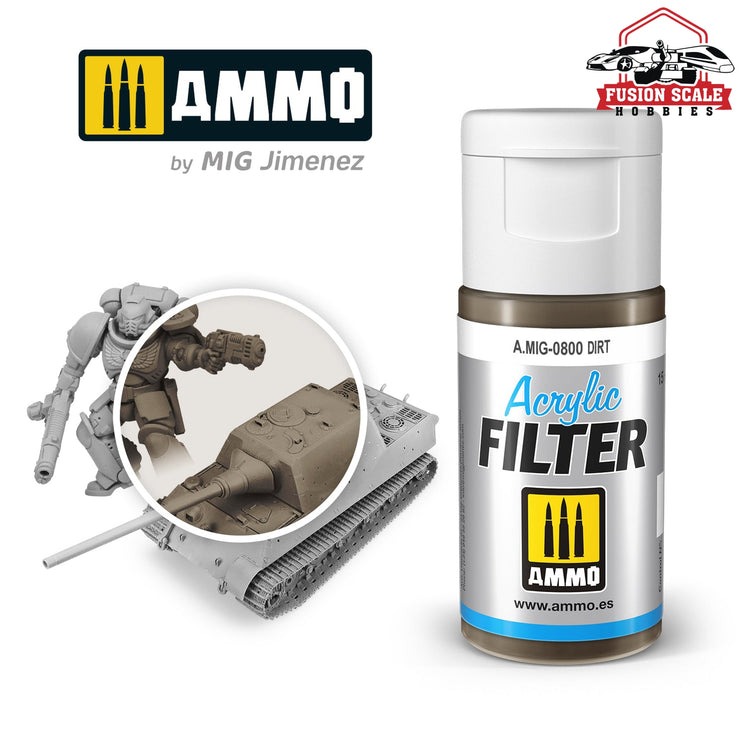 Ammo Mig Jimenez Acrylic Filter Dirt - Fusion Scale Hobbies