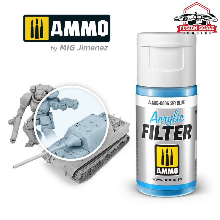 Ammo Mig Jimenez Acrylic Filter Sky Blue - Fusion Scale Hobbies