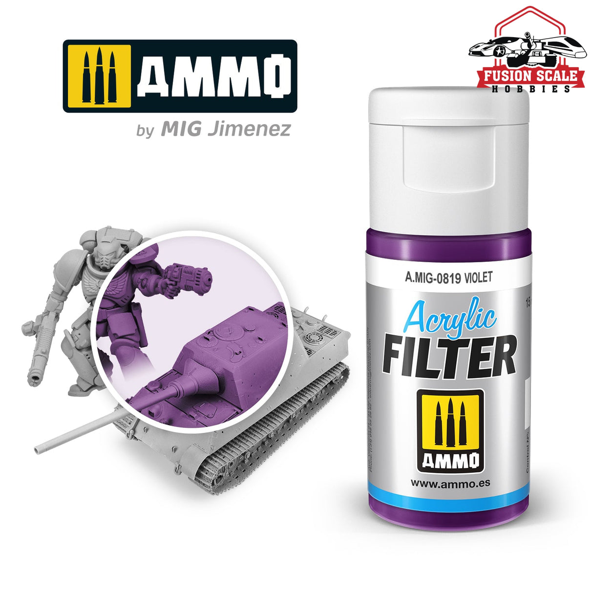 Ammo Mig Jimenez Acrylic Filter Violet - Fusion Scale Hobbies