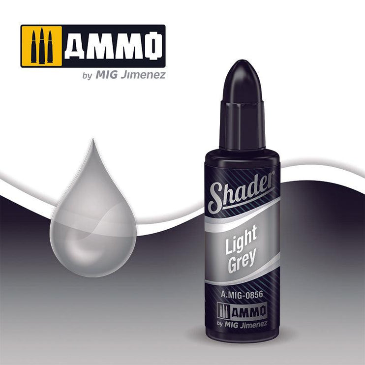 Ammo by Mig Jimenez Light Grey Shader AMIG0856 - Fusion Scale Hobbies