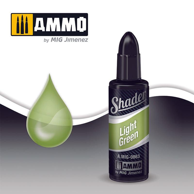 Ammo by Mig Jimenez Light Green Shader AMIG0863 - Fusion Scale Hobbies