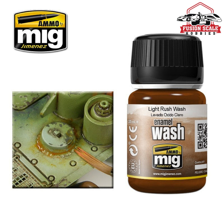 Ammo Mig Jimenez Enamel Wash Light Rust Wash AMIG1004 - Fusion Scale Hobbies