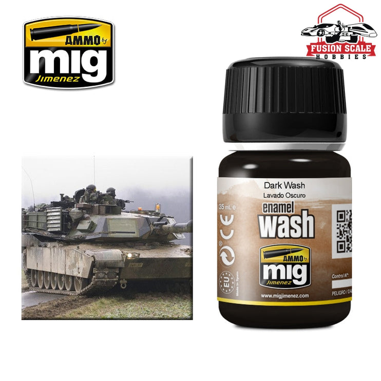 Ammo Mig Jimenez Enamel Wash Dark Wash AMIG1008 - Fusion Scale Hobbies