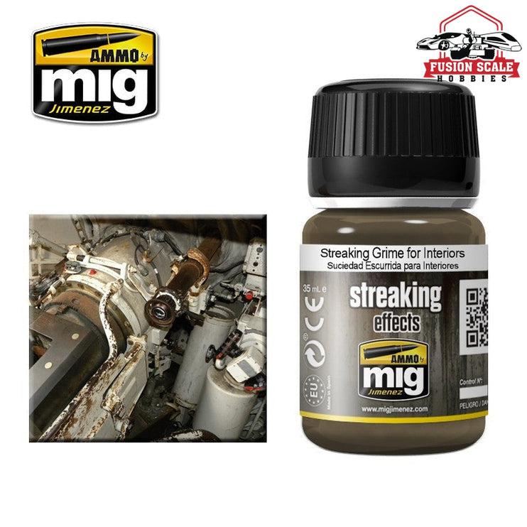 Ammo Mig Jimenez Enamel Streaking Grime for Interiors AMIG1200 - Fusion Scale Hobbies