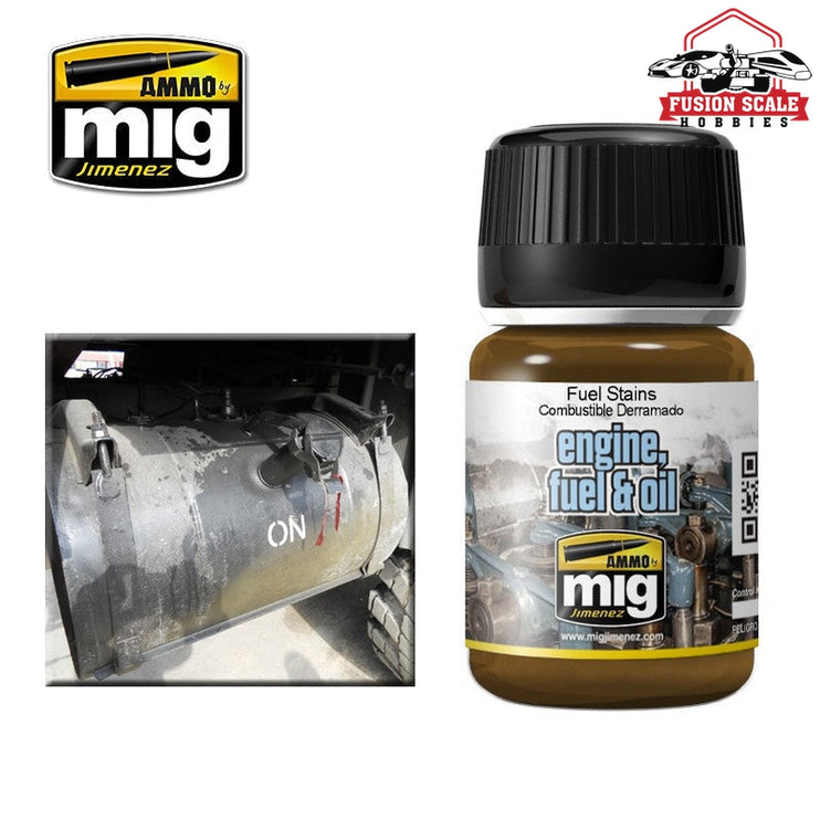 Ammo Mig Jimenez Enamel Effects Fuel Stains AMIG1409 - Fusion Scale Hobbies