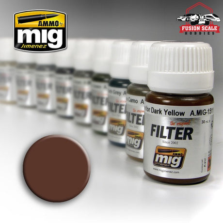 Ammo Mig Jimenez Filter Brown for White - Fusion Scale Hobbies