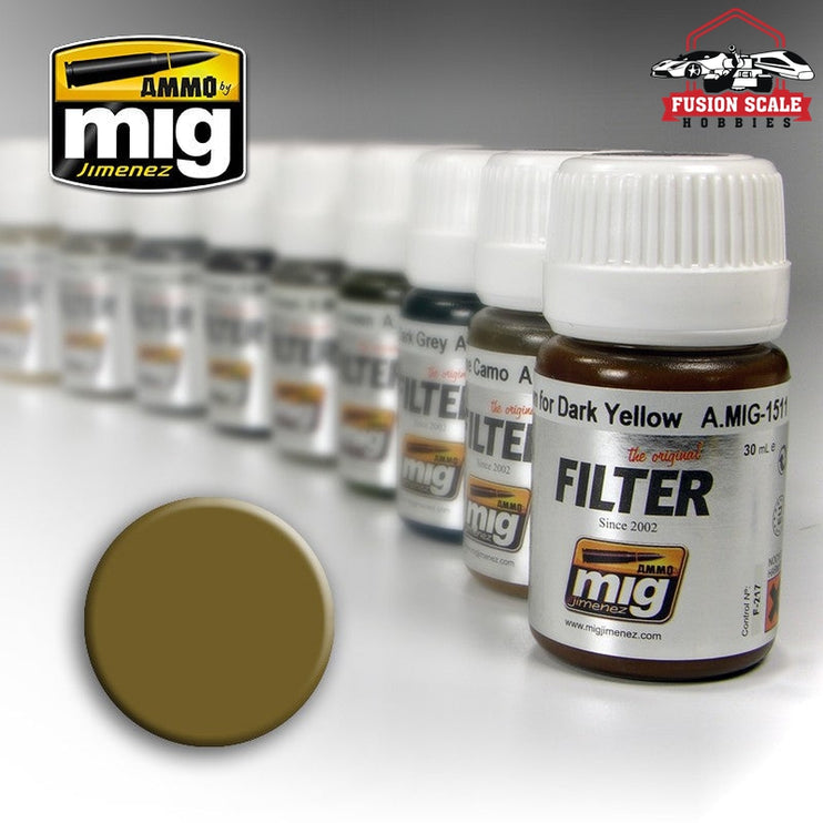 Ammo Mig Jimenez Filter Ocher for Light Sand - Fusion Scale Hobbies