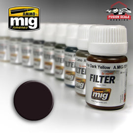 Ammo Mig Jimenez Filter Brown for Dark Green - Fusion Scale Hobbies