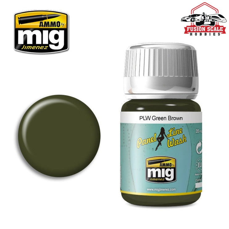 Ammo Mig Jimenez Panel Line Wash Green Brown - Fusion Scale Hobbies