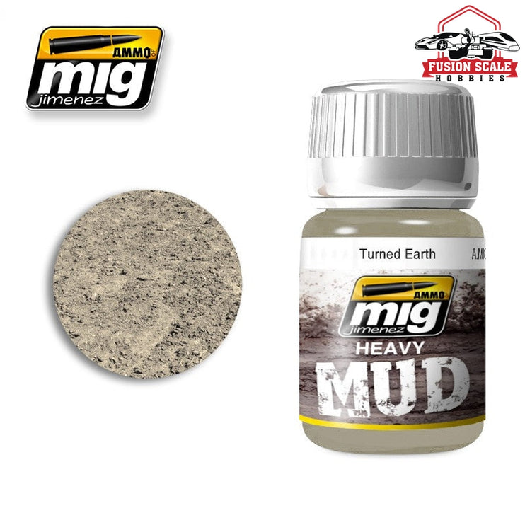 Ammo Mig Jimenez Enamel Heavy Mud Texture Turned Earth - Fusion Scale Hobbies