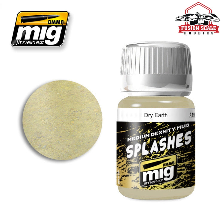 Ammo Mig Jimenez Enamel Splash Medium Mud Texture Dry Earth - Fusion Scale Hobbies