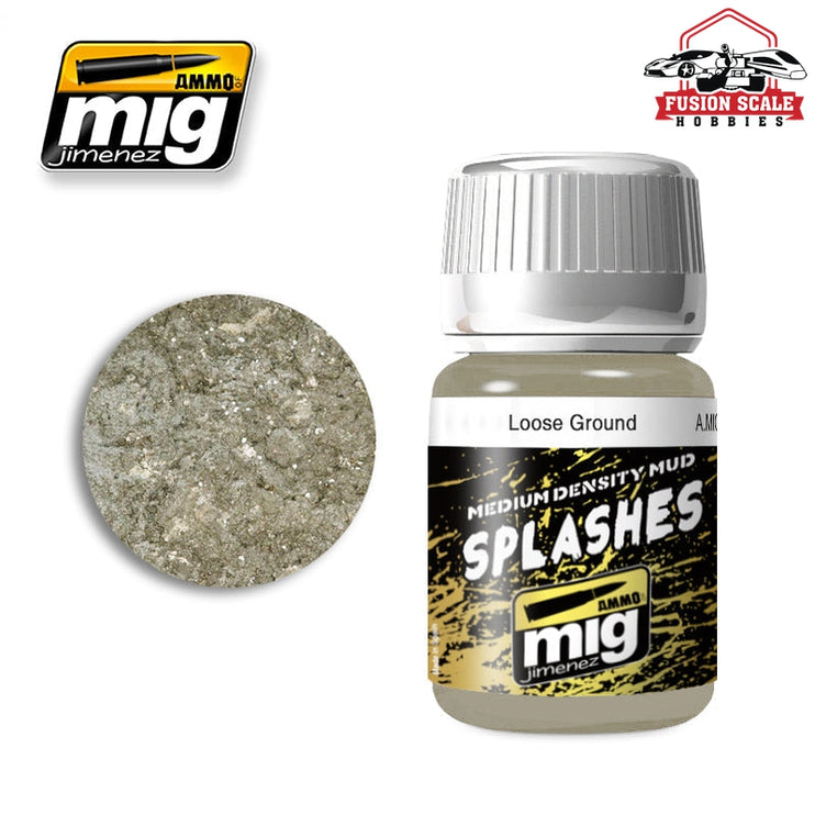 Ammo Mig Jimenez Enamel Splash Medium Mud Texture Loose Ground - Fusion Scale Hobbies