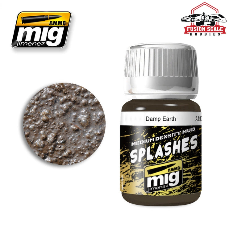 Ammo Mig Jimenez Enamel Splash Medium Mud Texture Damp Earth - Fusion Scale Hobbies