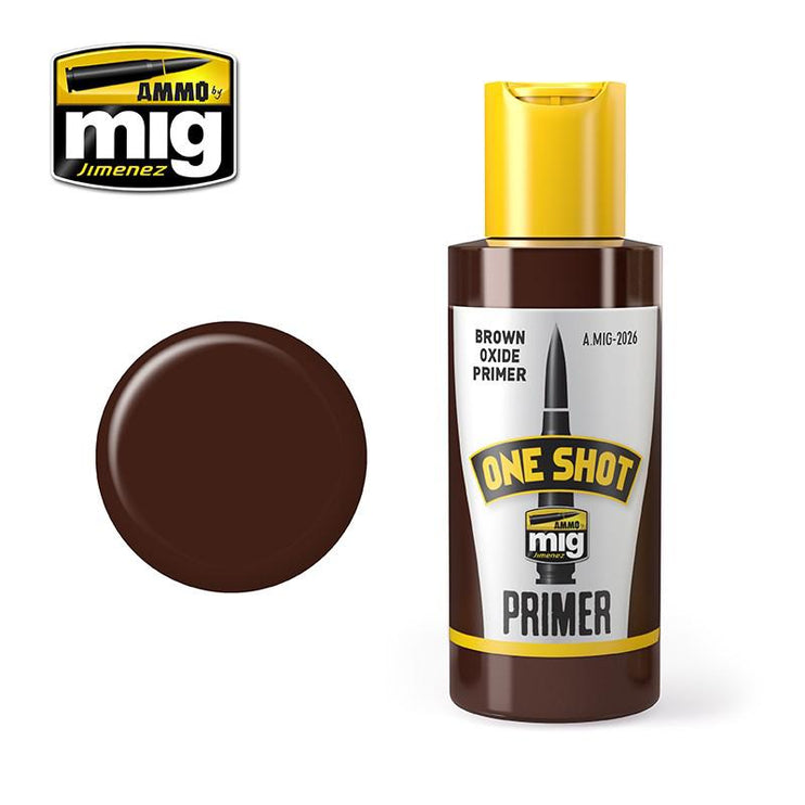 Ammo by Mig One Shot Primer Brown Oxide Primer 60ml       - Fusion Scale Hobbies