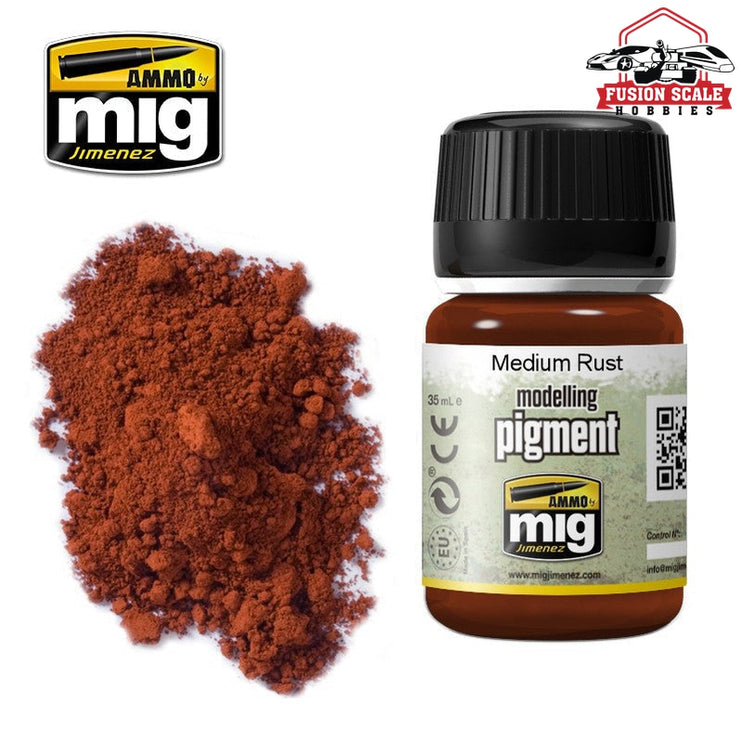 Ammo Mig Jimenez Pigment Medium Rust - Fusion Scale Hobbies