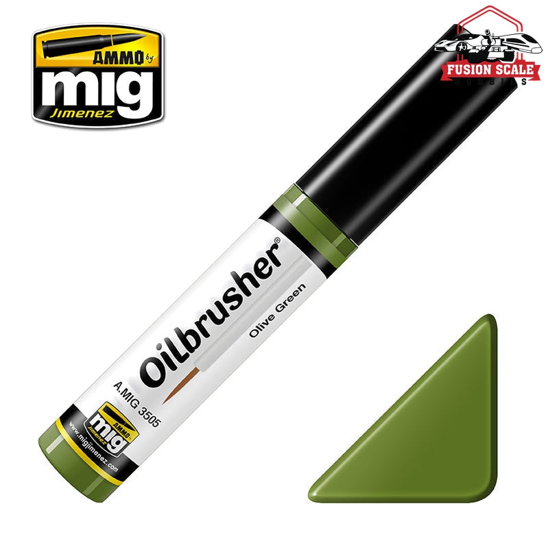 Ammo Mig Jimenez Oilbrusher Olive Green - Fusion Scale Hobbies