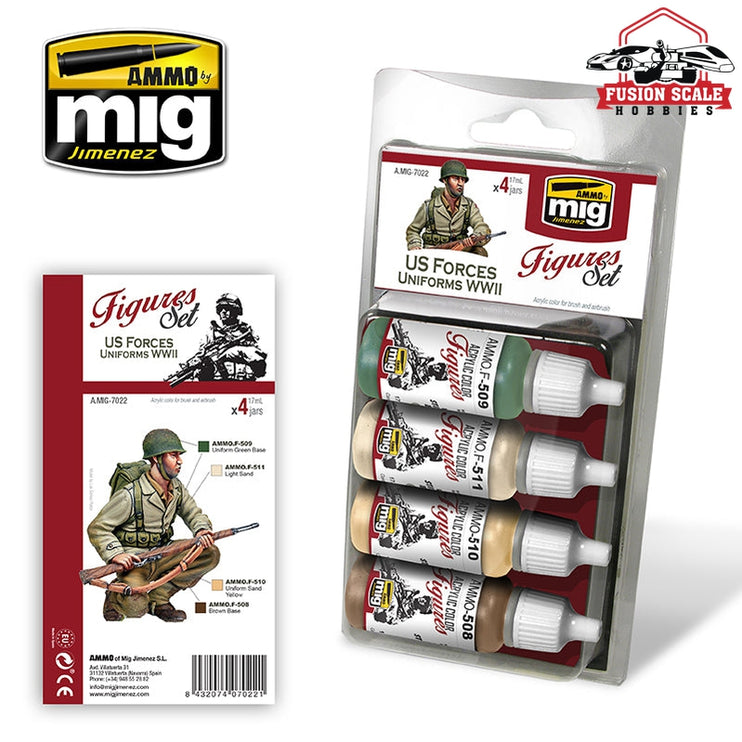 Ammo Mig Jimenez Us Forces Uniforms Wwii - Fusion Scale Hobbies