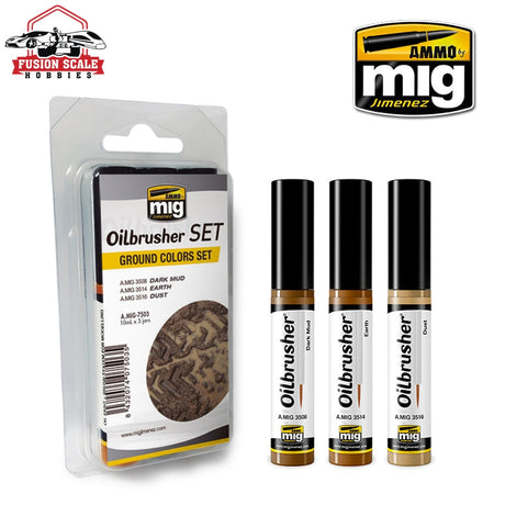 Ground Colors Oilbrusher Set Ammo by Mig Jimenez AMIG7503 - Fusion Scale Hobbies