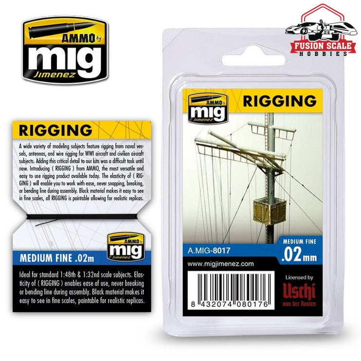 Ammo Mig Jimenez Rigging Medium Fine 0.02 Mm - Fusion Scale Hobbies