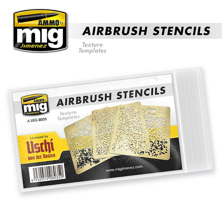 Ammo Mig Jimenez Airbrush Stencils Set of 3 AMIG8035 - Fusion Scale Hobbies