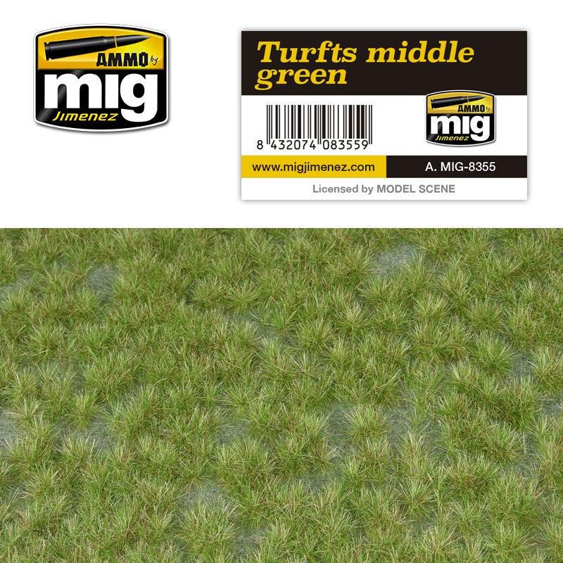 Ammo Mig Grass Mat Turfts Middle Green - Fusion Scale Hobbies