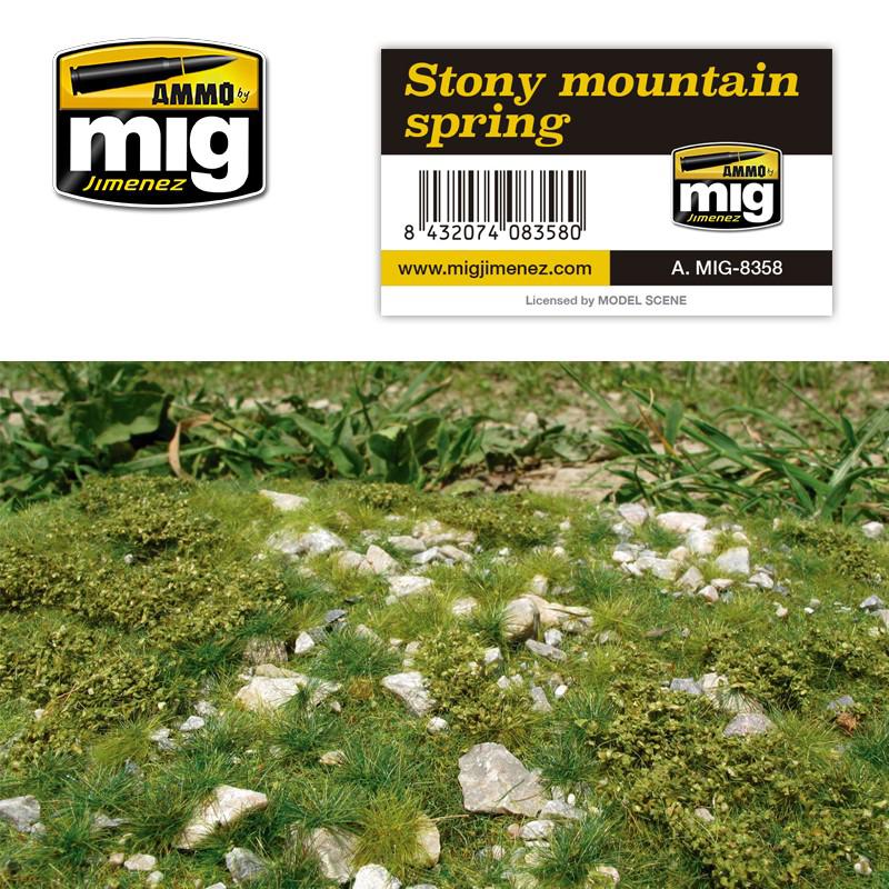 Ammo Mig Grass Mat Stony Mountain Spring - Fusion Scale Hobbies