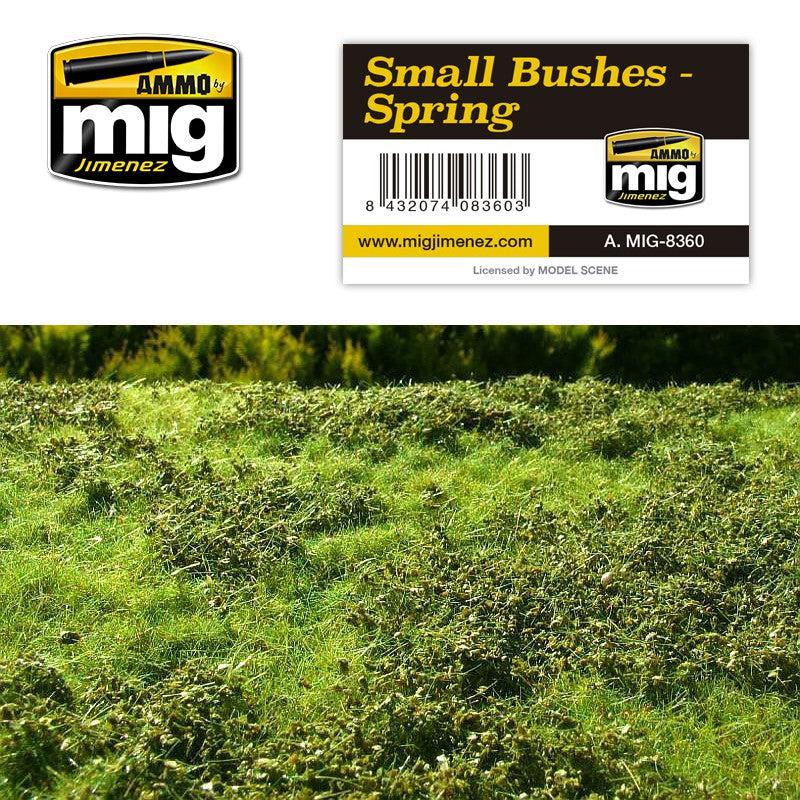 Ammo Mig Grass Mat Small Bushes Spring - Fusion Scale Hobbies
