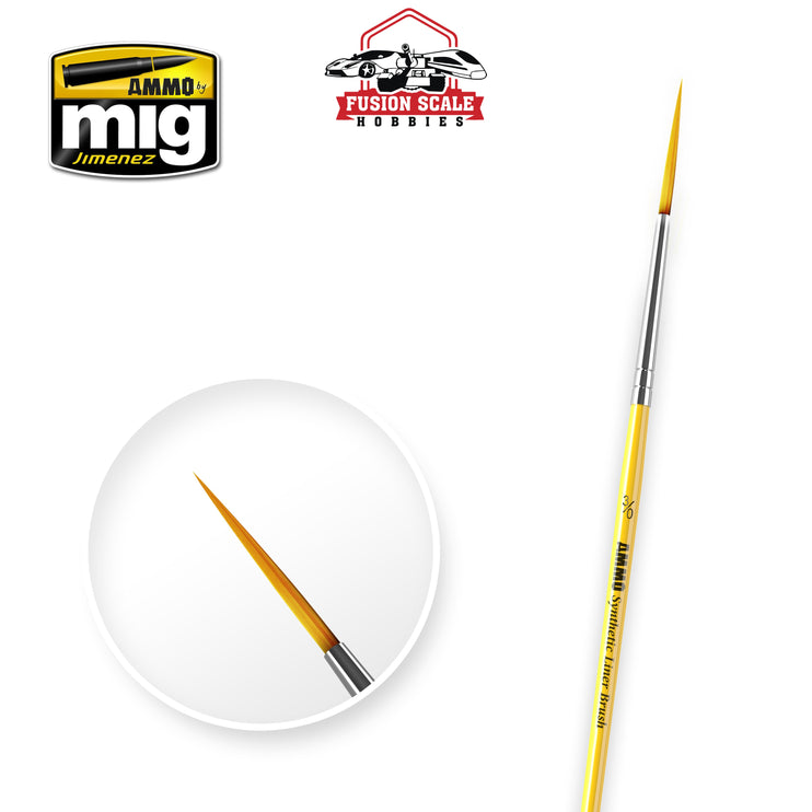 Ammo Mig Jimenez Synthetic Liner Brush Size 3/0 - Fusion Scale Hobbies