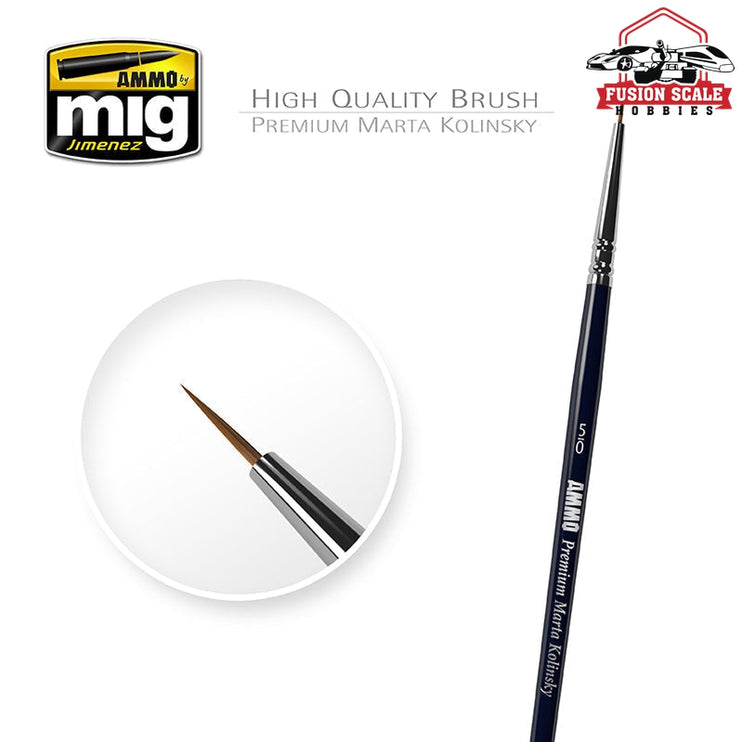 Ammo Mig Jimenez Marta Kolinsky Round Brush 5/0 - Fusion Scale Hobbies