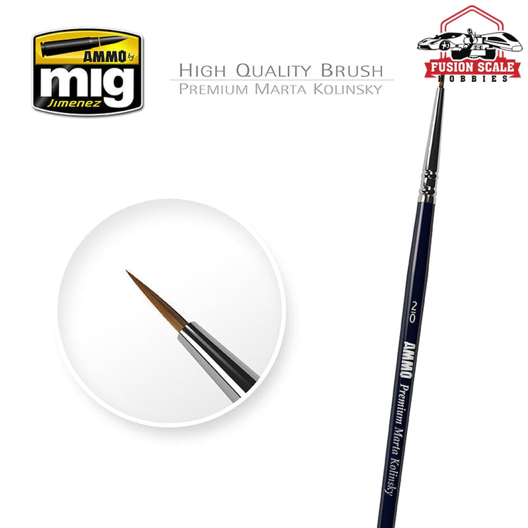 Ammo Mig Jimenez Marta Kolinsky Round Brush 2/0 - Fusion Scale Hobbies