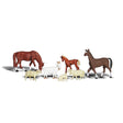 Livestock - HO Scale - Set includes sheep, horses and a goat in varying sizes and poses
