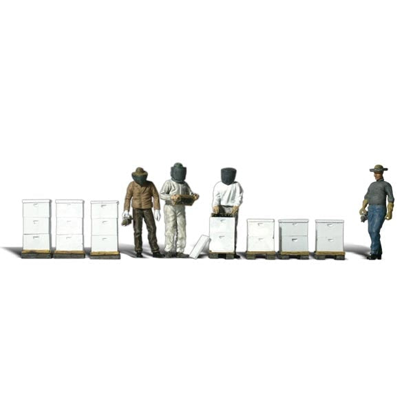 Beekeepers - HO Scale - An assortment of small and large hives