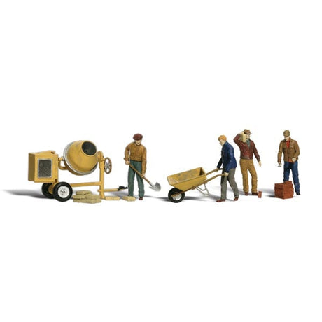 Masonry Workers - HO Scale - A set of four men