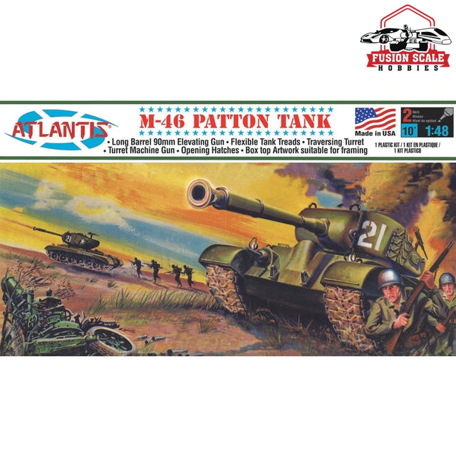 Atlantis Models M-46 Patton Tank Plastic Model Kit - Fusion Scale Hobbies