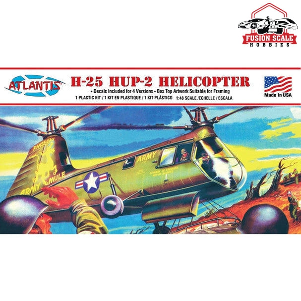 Atlantis Models H-25 Army Mule HUP-2 Helicopter 1/48 plastic model kit - Fusion Scale Hobbies