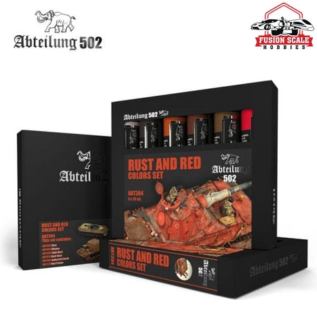 Abteilung 502 Rust & Red Colors Weathering Oil Paint Set (6 Colors) 20ml Tubes ABT304 - Fusion Scale Hobbies