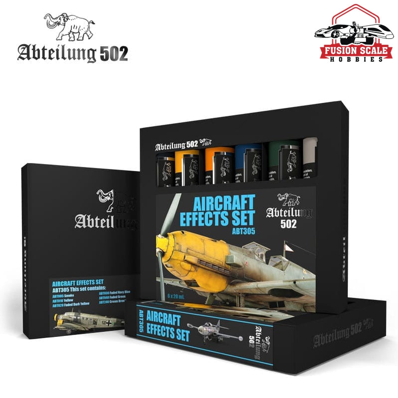 Abteilung 502 Aircraft Effects Weathering Oil Paint Set (6 Colors) 20ml Tubes ABT305 - Fusion Scale Hobbies