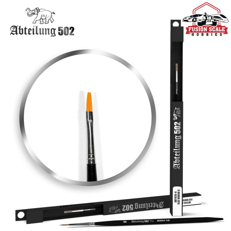 Abteilung 502 Size 6Flat Paint Brush  ABT835-6 - Fusion Scale Hobbies