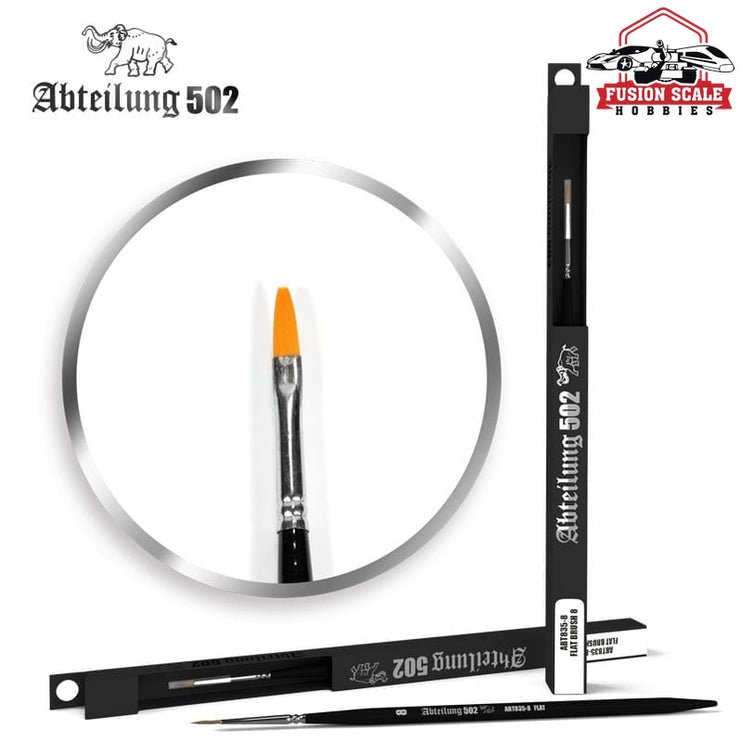 Abteilung 502 Size 8 Flat Paint Brush ABT835-8 - Fusion Scale Hobbies