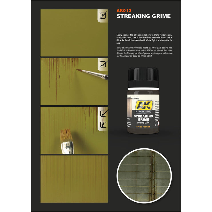 AK Interactive Streaking Grime Enamel Paint 35ml Bottle - Fusion Scale Hobbies