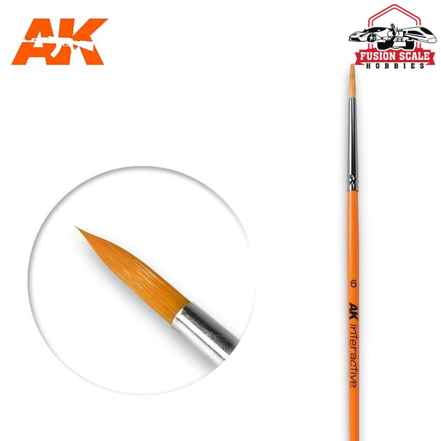 AK Interactive Size 6 Round Paint Brush AKI606 - Fusion Scale Hobbies