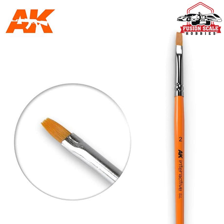 AK Interactive Size 2 Flat Paint Brush AKI609 - Fusion Scale Hobbies