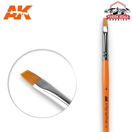 AK Interactive Size 4 Flat Paint Brush AKI610 - Fusion Scale Hobbies