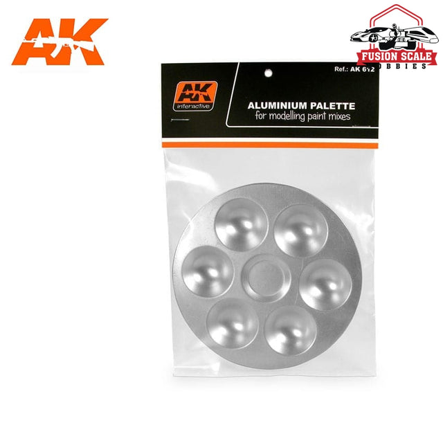 AK Interactive Six Well Aluminum Paint Pallet Circular AKI612 - Fusion Scale Hobbies